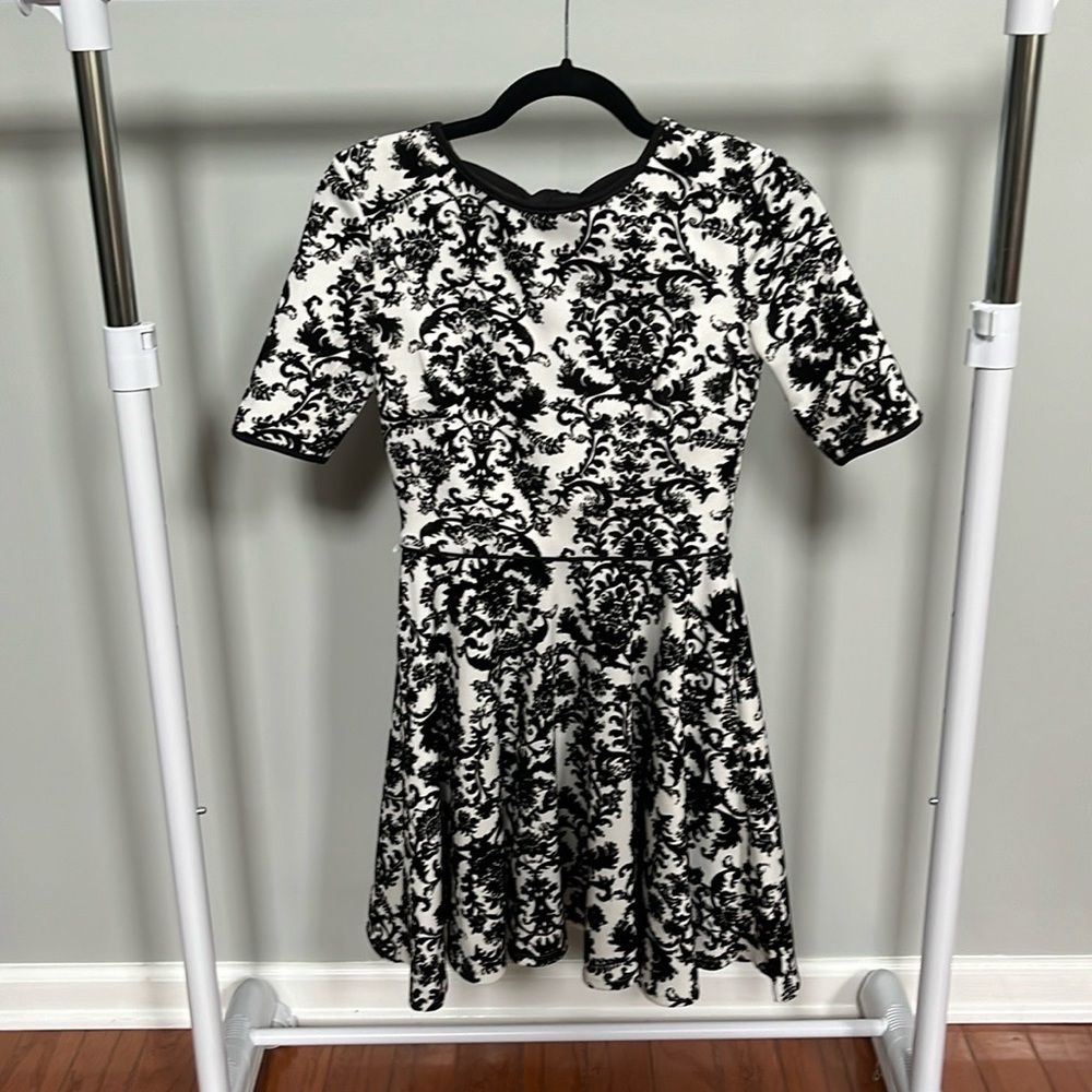 Jodi Kristopher Black and White velvet dress, size 0